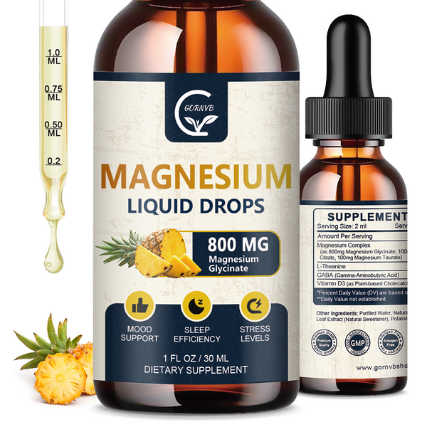 Pineapple Magnesium Glycinate Drops – Sleep & Nerve Support with D3 & GABA