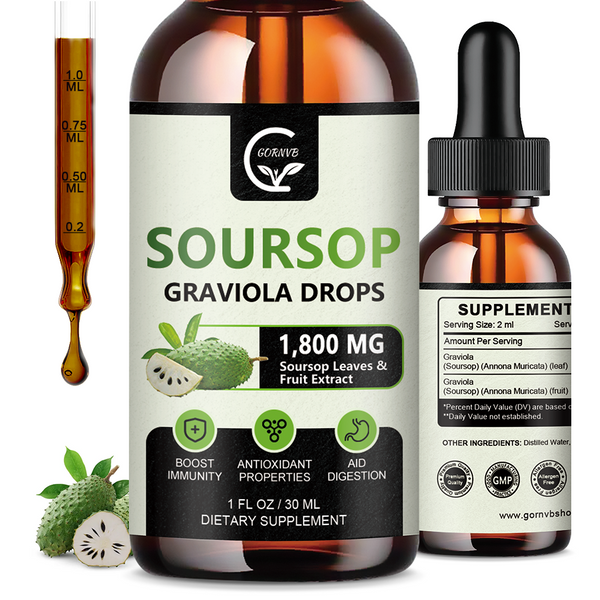 Soursop (Graviola) Liquid Drops - Herbal Support for Immunity, Liver, and Sleep
