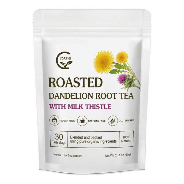 Organic Roasted Dandelion Root Tea with Milk Thistle Tea - Supports Kidney Function and Liver Function